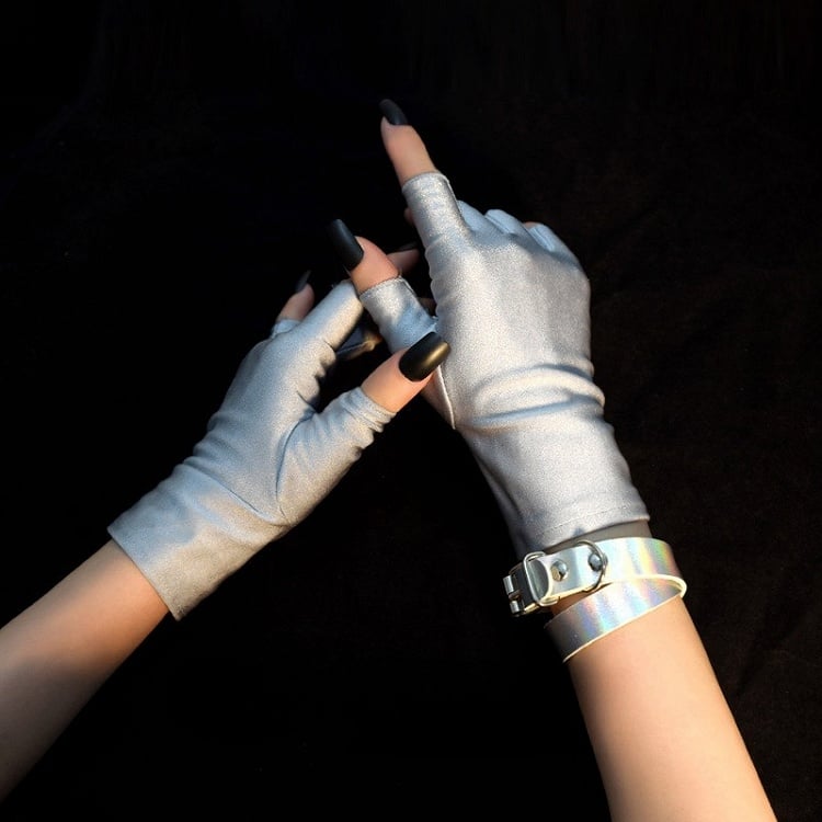 Finger Silber Armband Handschuhe + Cyberpunk