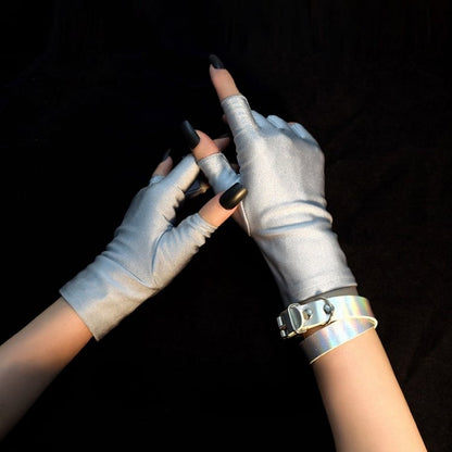 Finger Silber Armband Handschuhe + Cyberpunk