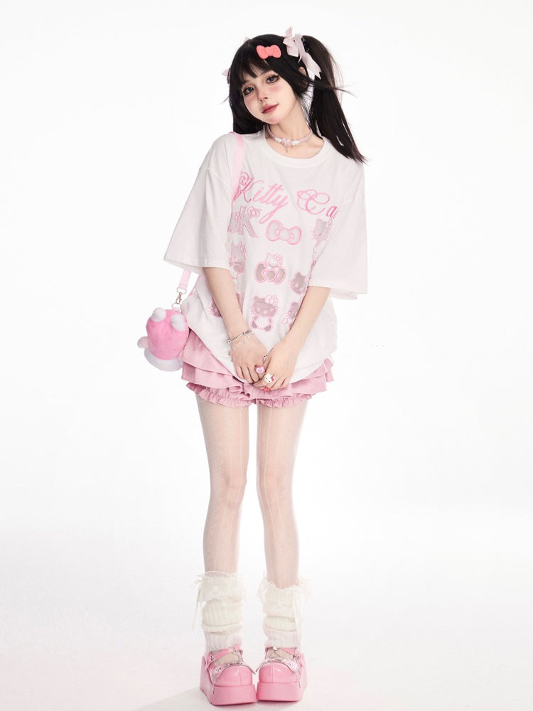 Bloomers Y2K Pink Balletcore Mini Stufenrock Futter