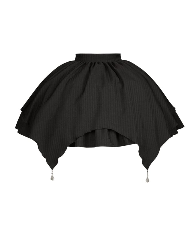 Lolita Version Short Black Shape Web Spider Gothic Striped Charms with Skirt