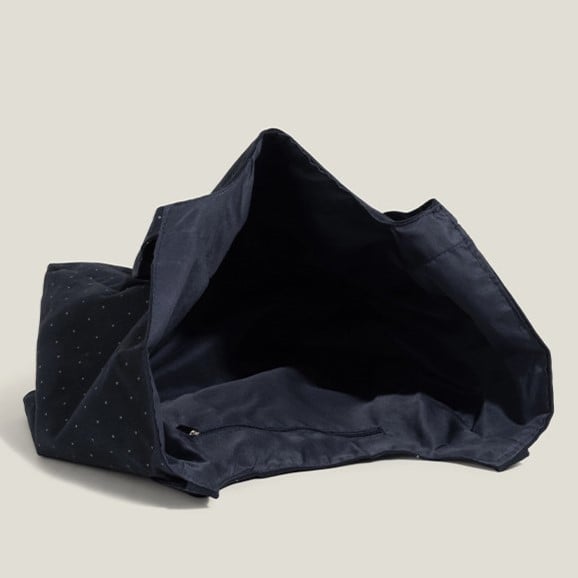 Dark with Bag Detail Shoulder Dotted Tote Blue