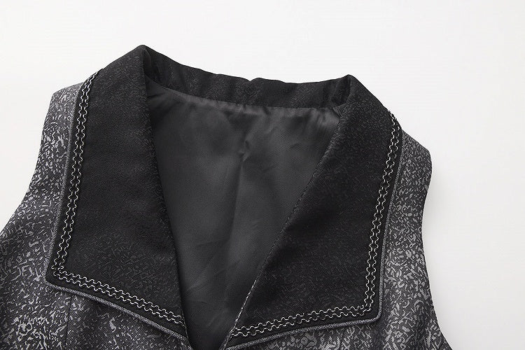 Waistcoat Collar with Lolita Lapel Tail Ouji Silver Black