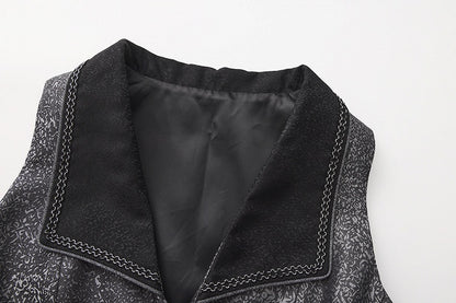 Waistcoat Collar with Lolita Lapel Tail Ouji Silver Black