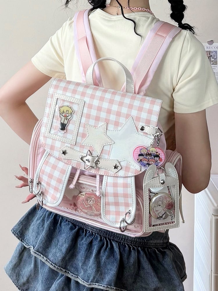 Ear Kawaii Detachable Holder With Card Backpack Bunny Charm Pink Ita