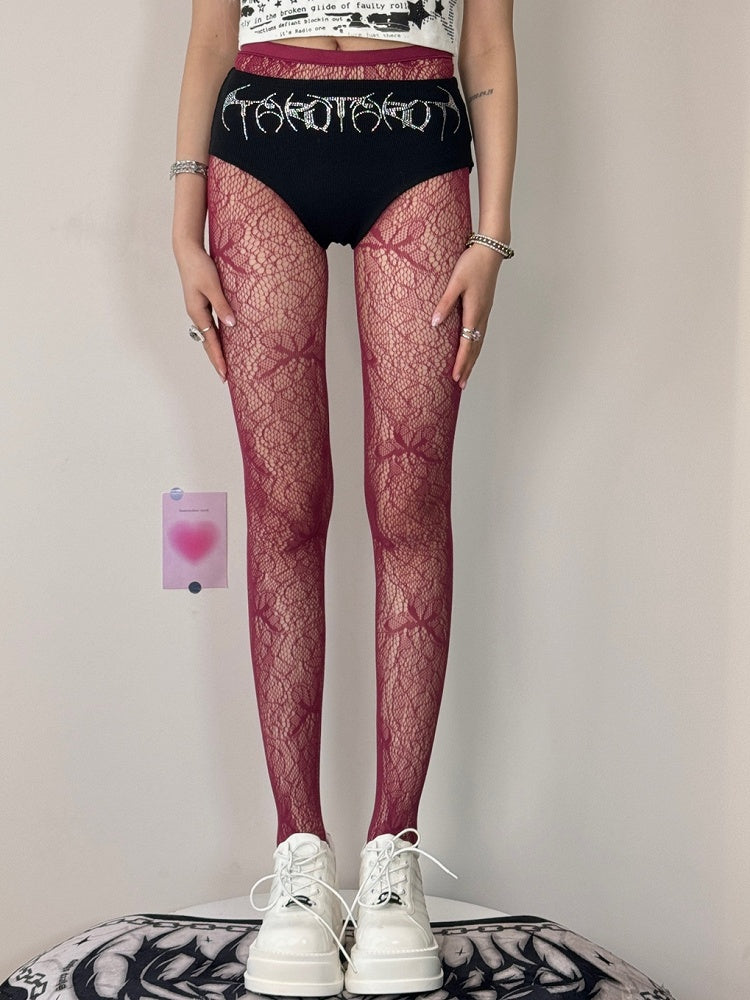 Y2K Options Tights Design Color Butterfly 7 Hollow-out