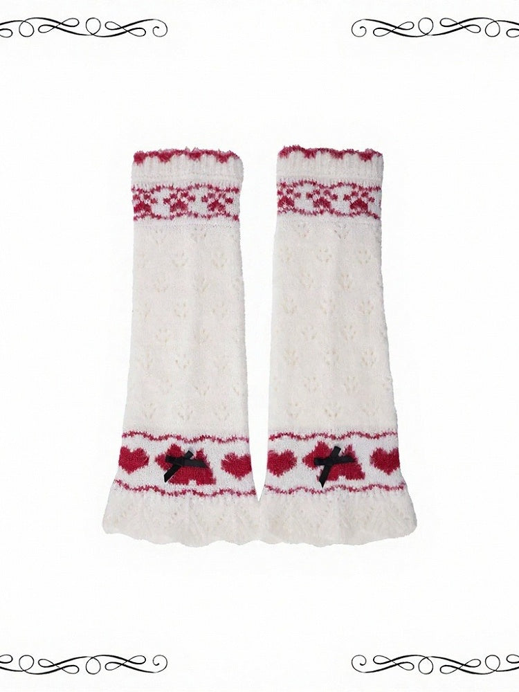 Winter Knitted Leg Warmers in 2 Colors - iris de nuit
