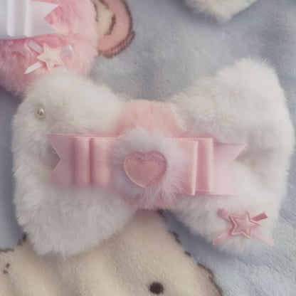 Plush Options Bowknot Decorated 3 Color Star Hairclip