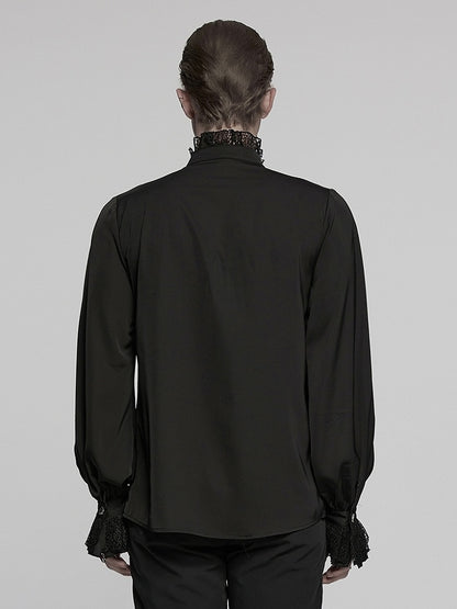 Segmentation Sharp Shirt Men's Black Teeth