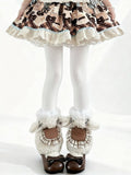 Mid-Calf Lamb + Bib Leg Socks 3-Piece Edge Curly Raw Accents Warmers Set Fur