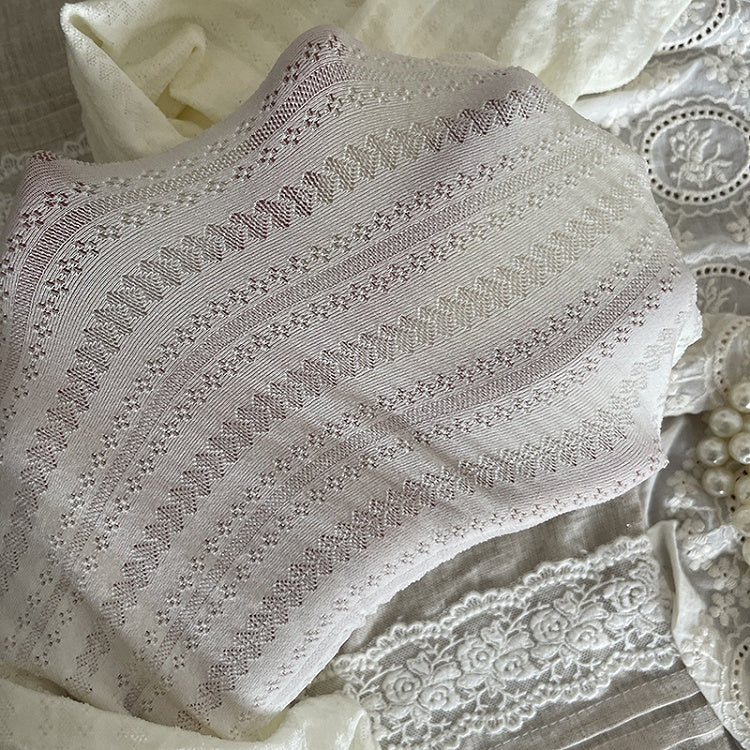 White Pattern Vertical Heart Striped Tights