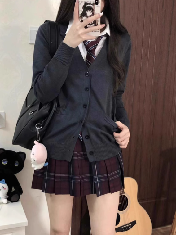 スカート 赤 チェック柄 プリーツ 42CM 柄 JK 制服