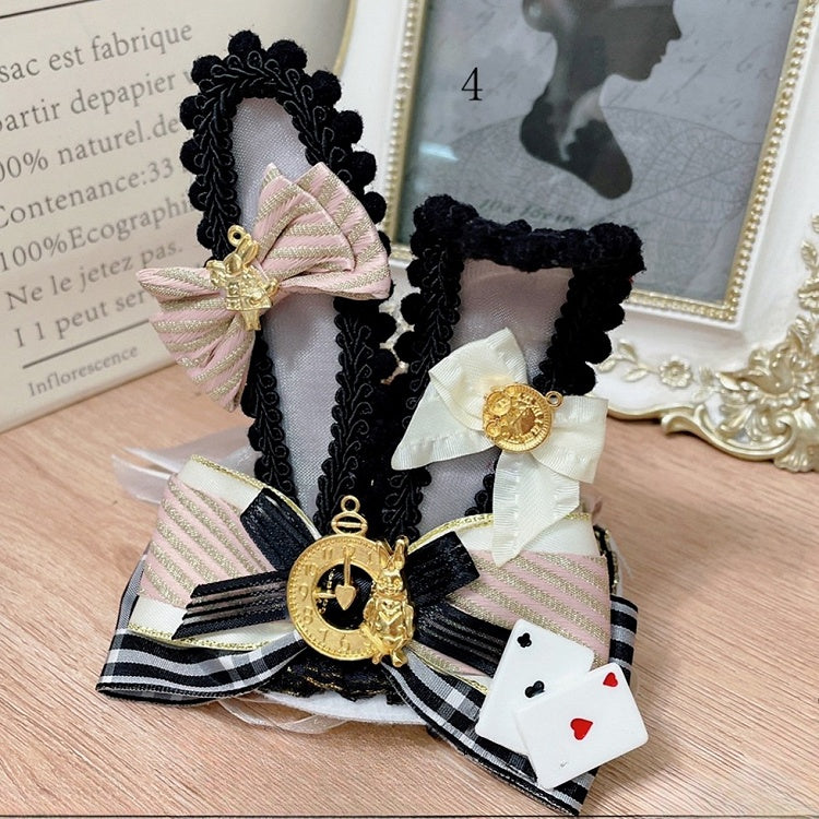 Wonderland Hat Vibes Options in Details Ears Bunny Alice 6 Mini Bowknot Alice
