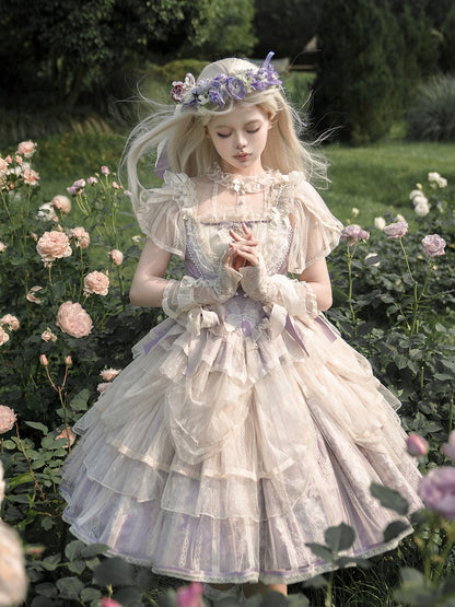 Beige Sheer Short Sleeves Top