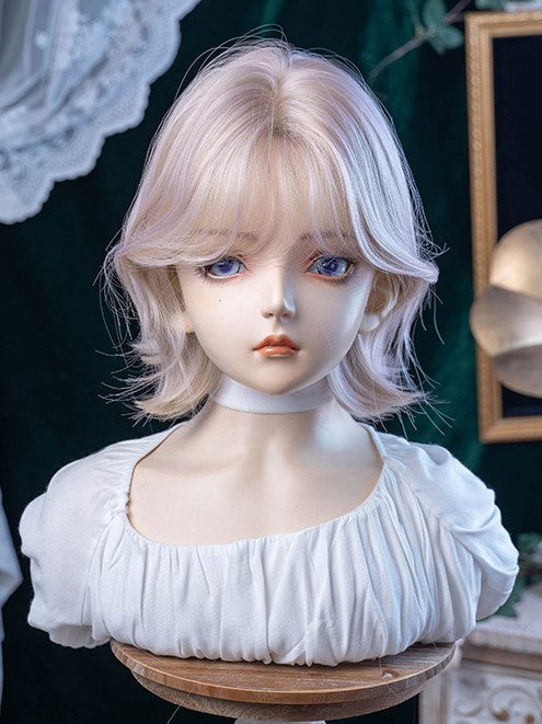 Wig Bangs Short 35CM Light With Curtain Pink Length