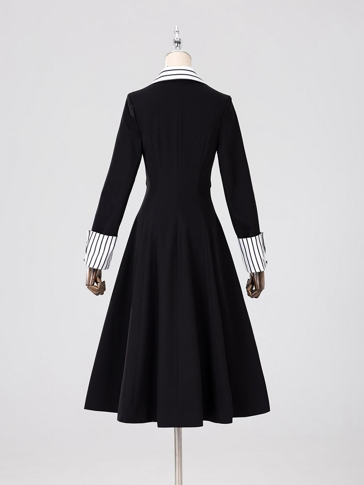 Striped Lapel Tailcoat with Clown Motif Black Accents - DevilInspired Exclusive Collection