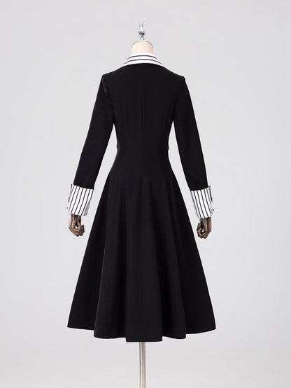 Striped Lapel Tailcoat with Clown Motif Black Accents - DevilInspired Exclusive Collection