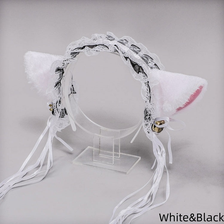 Plush Bell KC Decorations Lolita Kitty With Ribbon Colors 12 Sweet Lace Ear