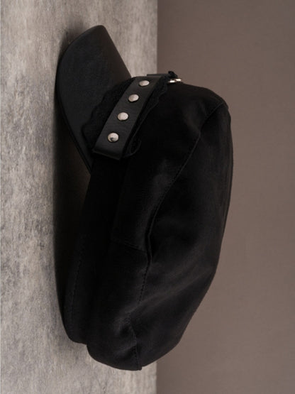 Heart Hat Gothic Lace Trim Details Black Beret Studs Ring