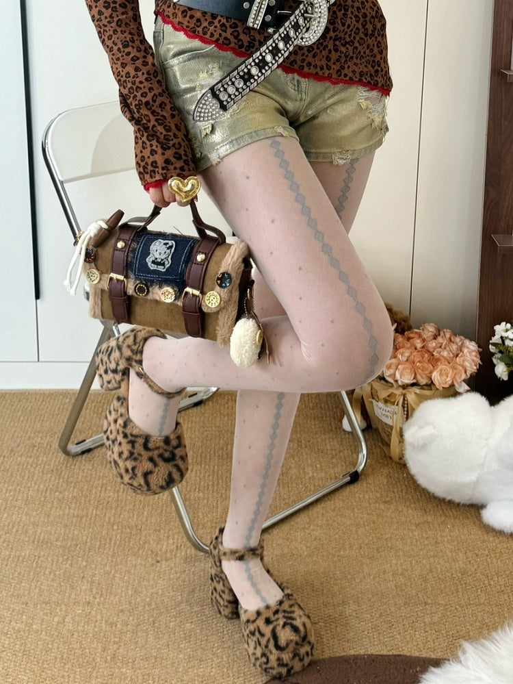 Tights Pattern Polka-dot Black/White