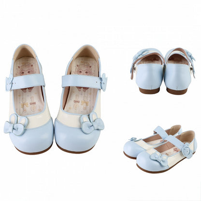Bowknot Flats Bunny Ear Bear Decorated Blue Buckle