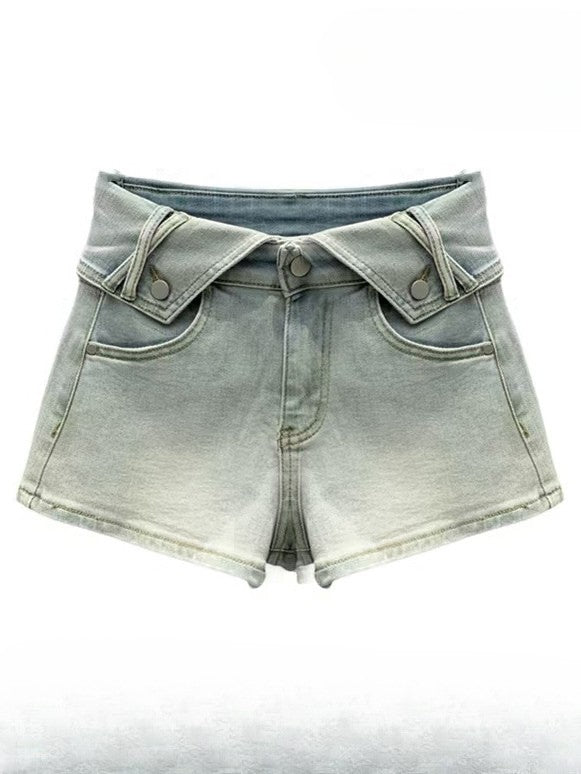 Taillenbesatz Millard Blau mit Rüschengürtel Fashion Cascading High Shorts
