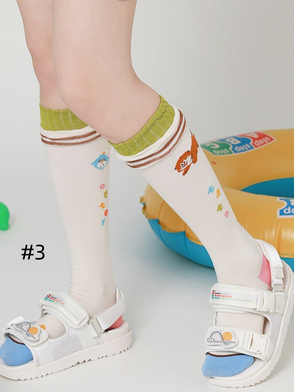 Cute Otter Pattern Ruffled Cuff Cartoon Socks