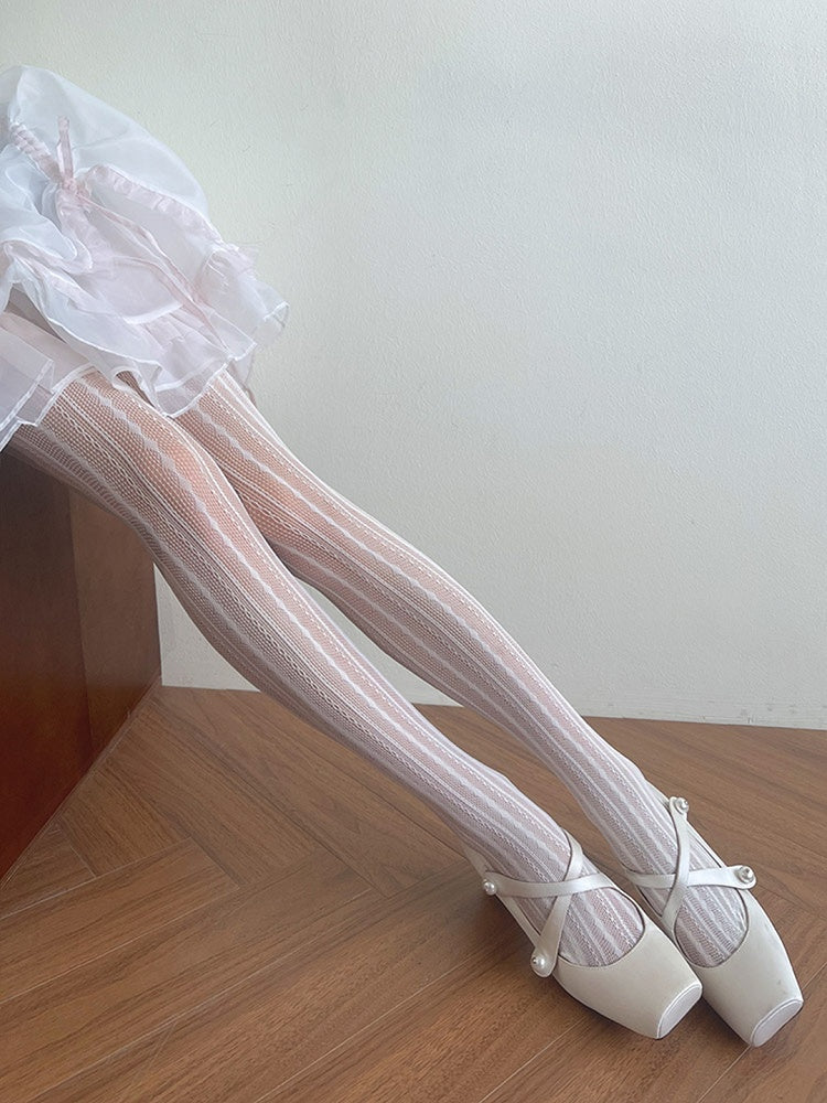Y2K Hollow-out Tights White