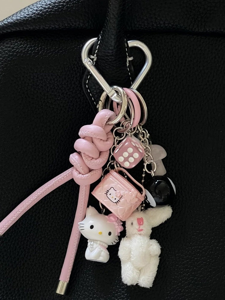 Kawaii Rabbit Cat Keychain Pendant - Kiwi Store