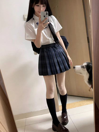 Short Style Preppy JK Shirt Uniform White Sleeves