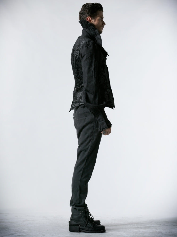 Black Vest Men's Printed Palace Gothic