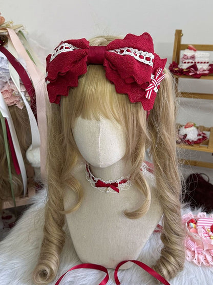 Large Pattern Lolita Sweet with Red Butterfly Bow KC