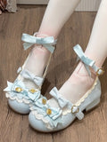 3cm Low-heel Mary Multi-Lace Trim with Janes Blue Lolita Sweet