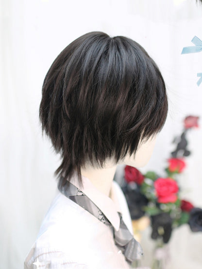 Schwarze 25-30CM Ouji Kurzperücke