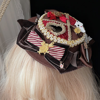 Alice in Hat Options Decorated Poker Vibes Bowknot 3 Mini Details Color Wonderland