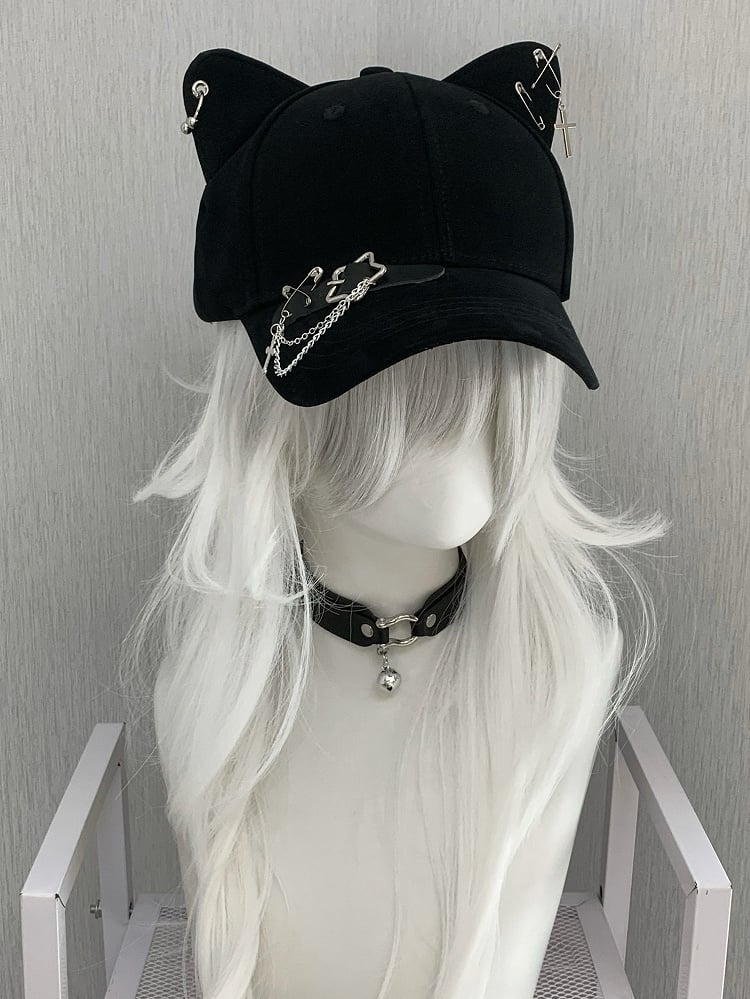 Ohrstecker Verzierte Kätzchenmütze Stern Blau/Schwarz/Gelb Kreuz Charm Schnalle