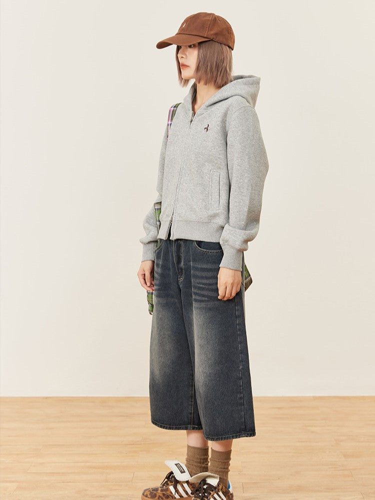 Hoodie Options Placket Zipper Gray Double-Pull 3