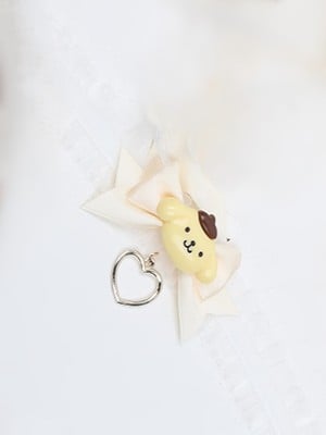 Dog Bowknot Pendant Necklace Yellow Sweet Heart Lolita