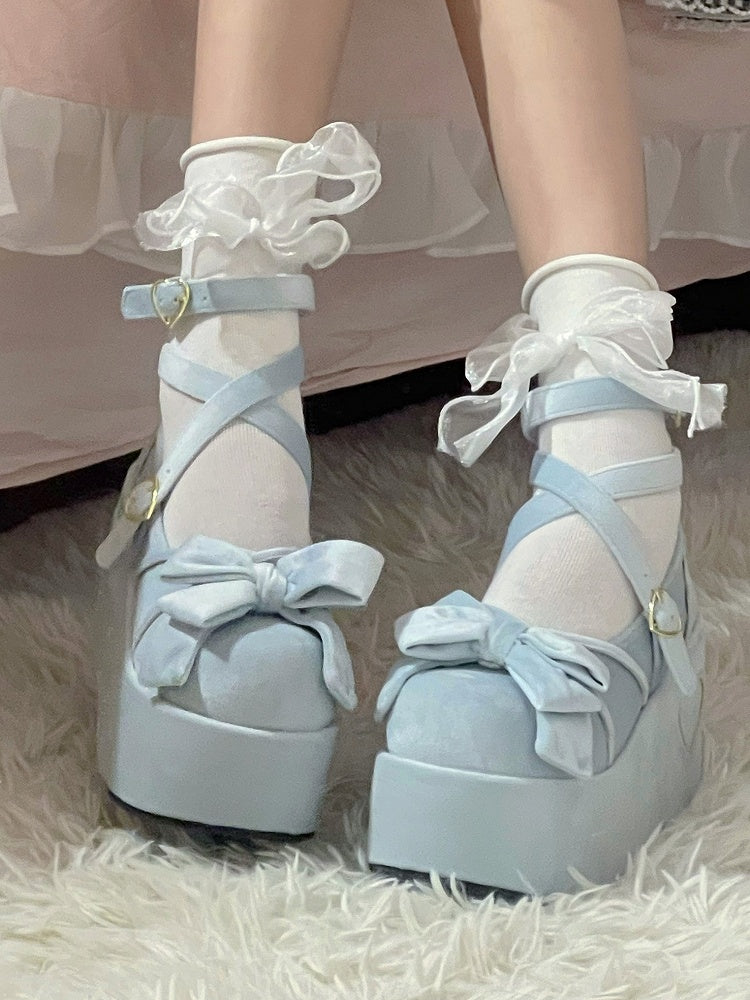 Sweet for Janes Decor Mary Lolita with Bow Blue Platform