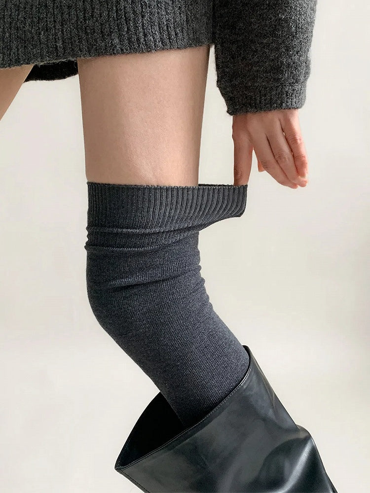 Stockings Ribbed (6 Colors) Knit Warm