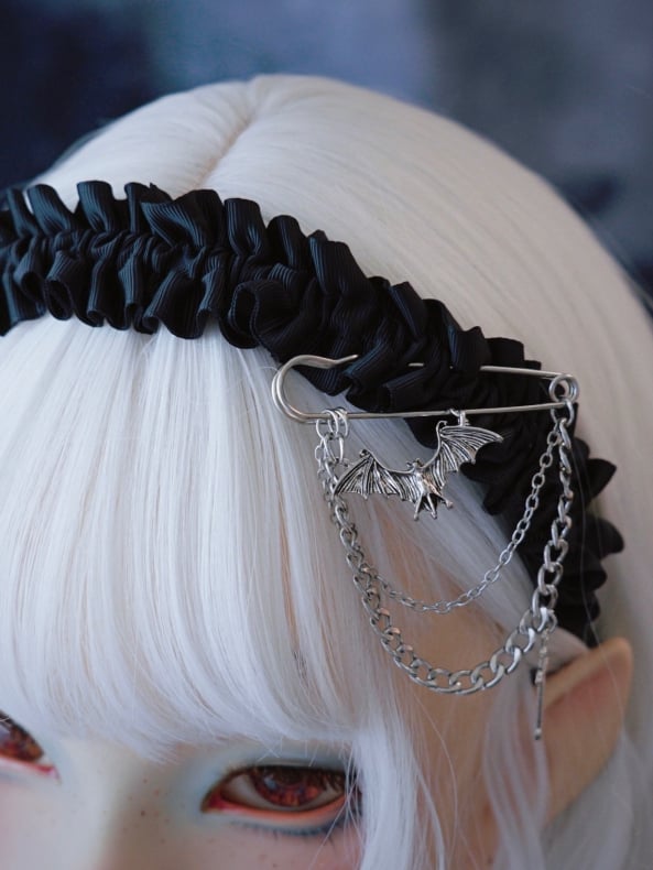 KC And Ruffle Black Trim With Pin Bat Cross