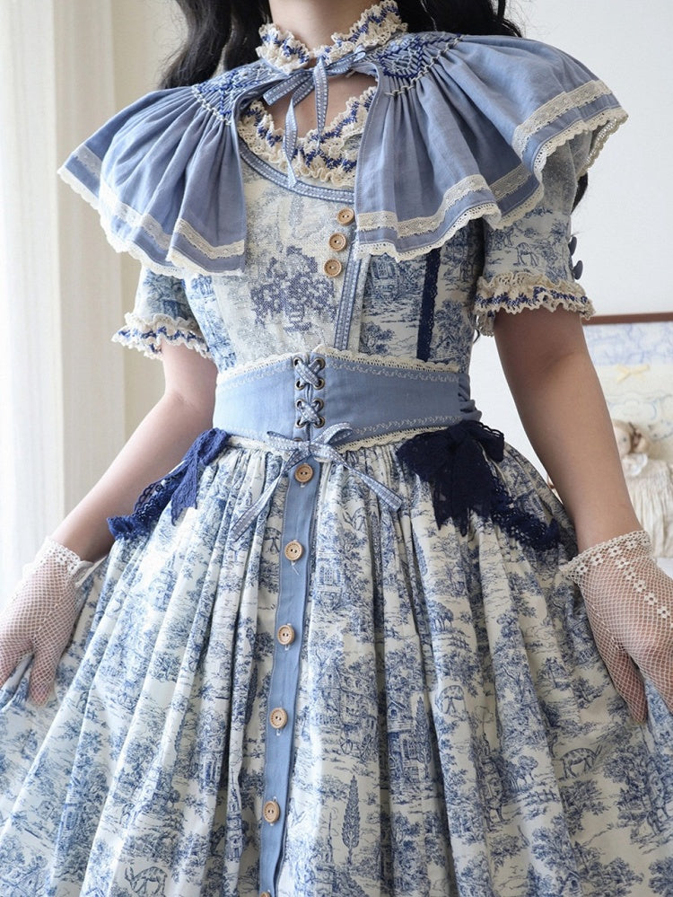 Blue Sle-tie Strap Cape