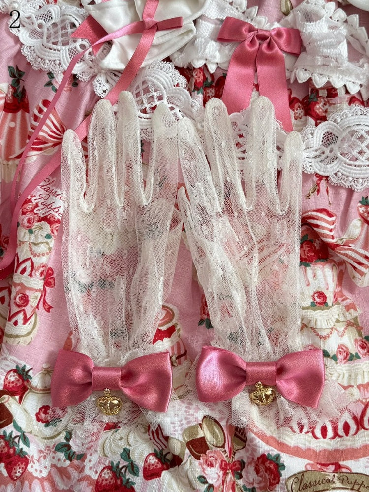 Krone/Herz Schleife Spitzenhandschuhe Optionen Charm 16