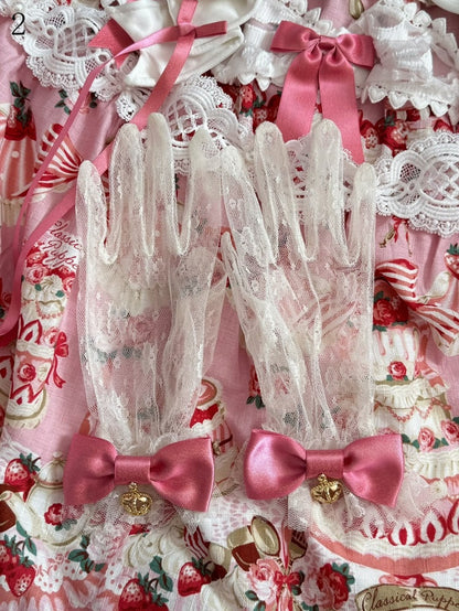 Krone/Herz Schleife Spitzenhandschuhe Optionen Charm 16