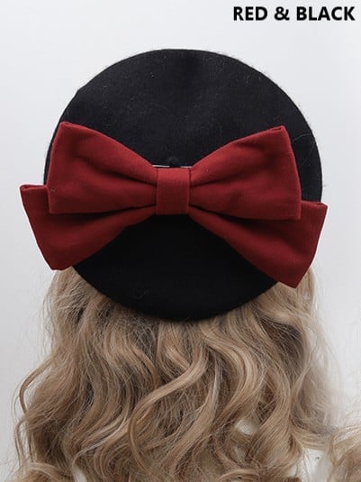 Bowknot Beret With Lolita Options Color 12 Detachable