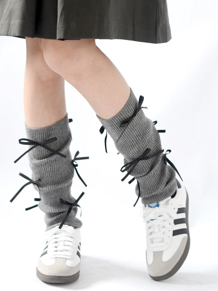 6 Colors Bowknot Decorated Leg Warmers
