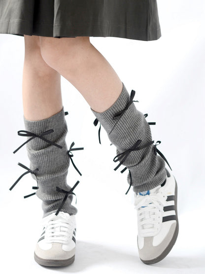 6 Colors Bowknot Decorated Leg Warmers