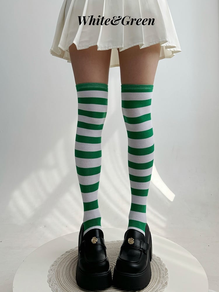 ストライプ柄ロリータオーバーニーストッキング