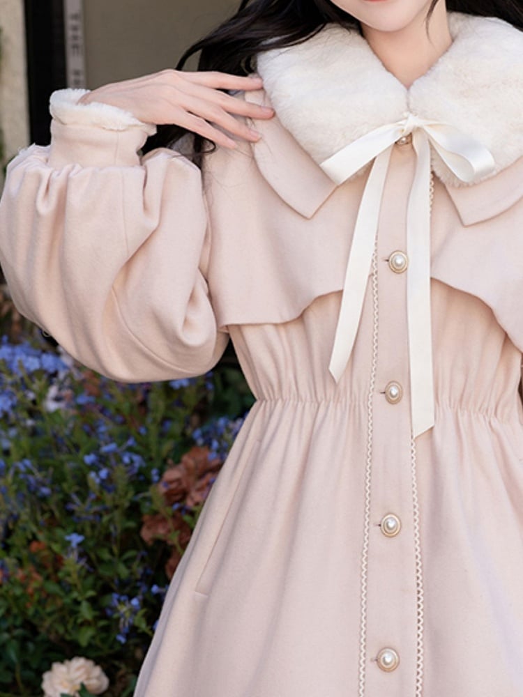 Peter Pink with Detachable Collar Pan Regular/Padded Coat Plush