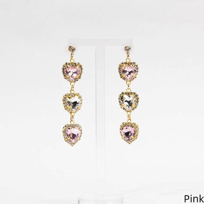 Kei 5 Clips Ear Rhinestone Triple Jirai Colors Heart