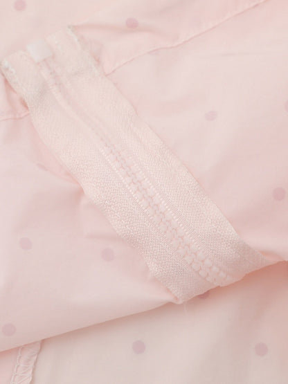 Cute Pink Bunny-Ear Hooded Sun Coat with Polka Dots